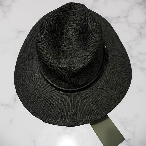 TALIA ALLSAINTS FEDORA HAT black tweed western belt soft flexible straw $99 main image 2